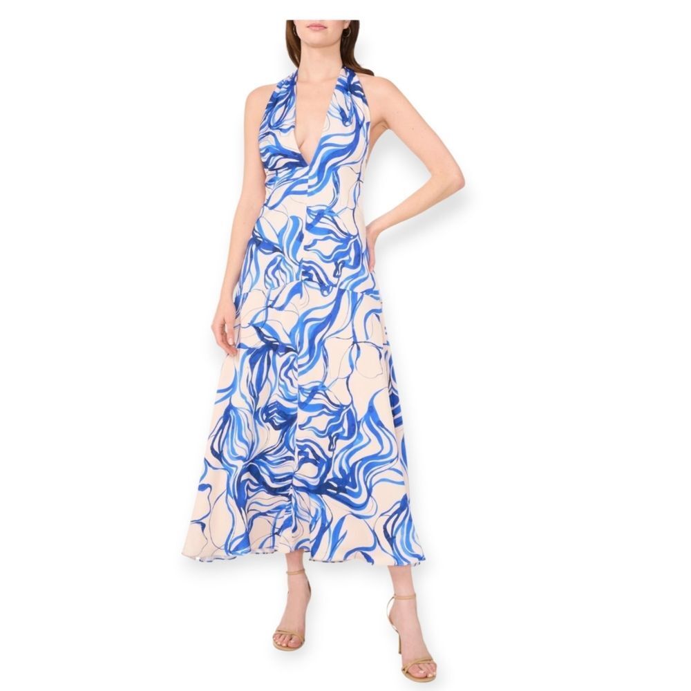 Parker The Nia Swirl Print Open Back Dress Size 8